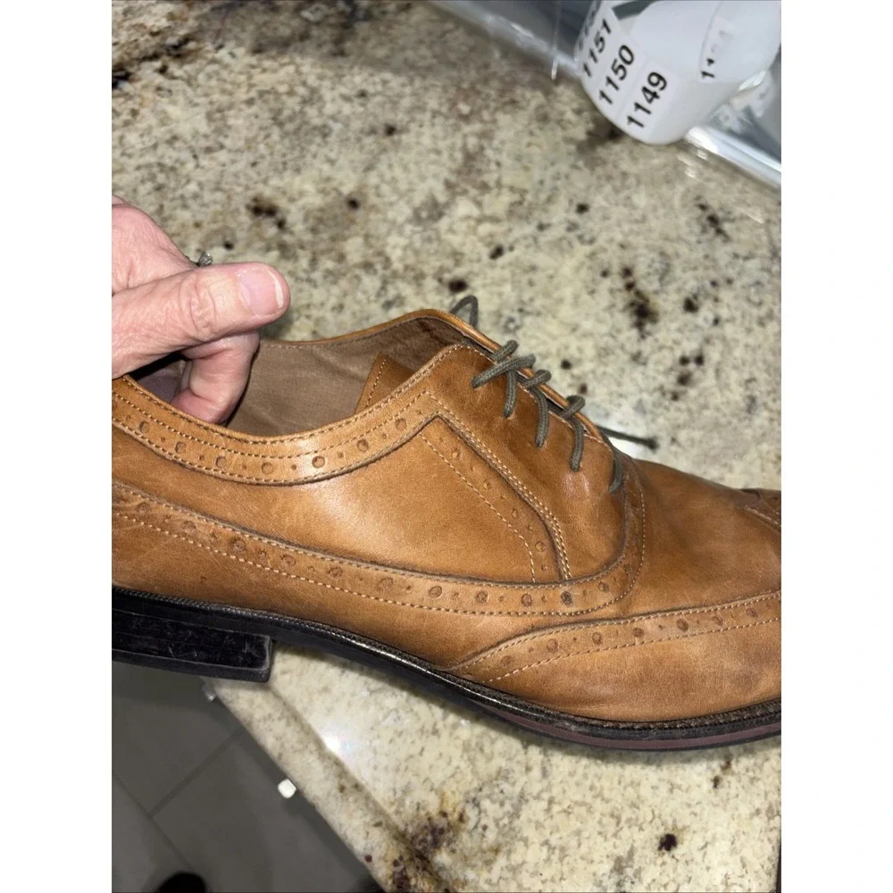 Johnston & Murphy Shoes Tyndall Wingtip Oxford Shoe Brown Leather Men's 12 M